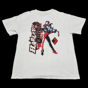 DC Comics Harley Quinn Joker Spell Out White Shirt‎ Adult Large